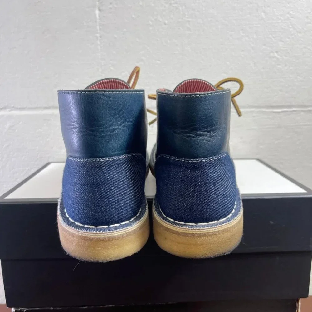 Clarks Originals X‎ Herschel Limited Blue Leather Denim Desert Boots Men's 8.5 M